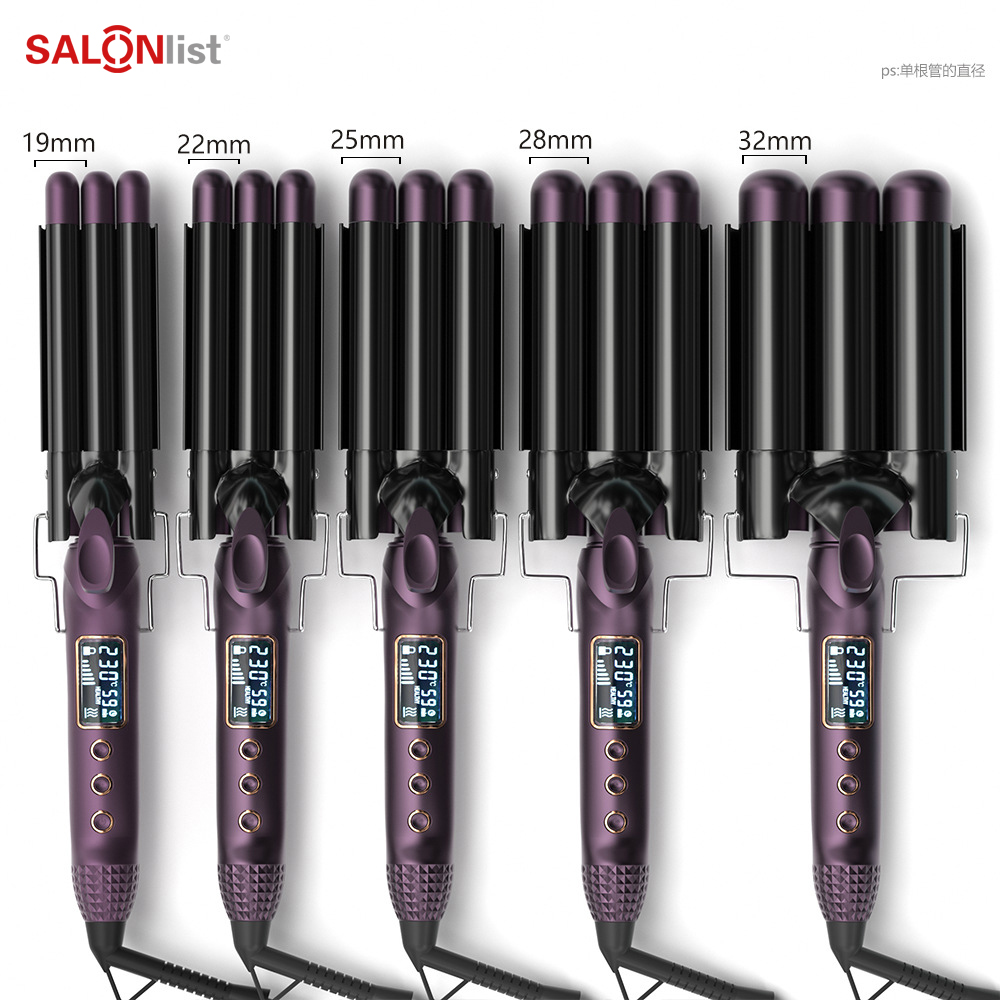 C006 LCD screen hair curling tong 3 tongs