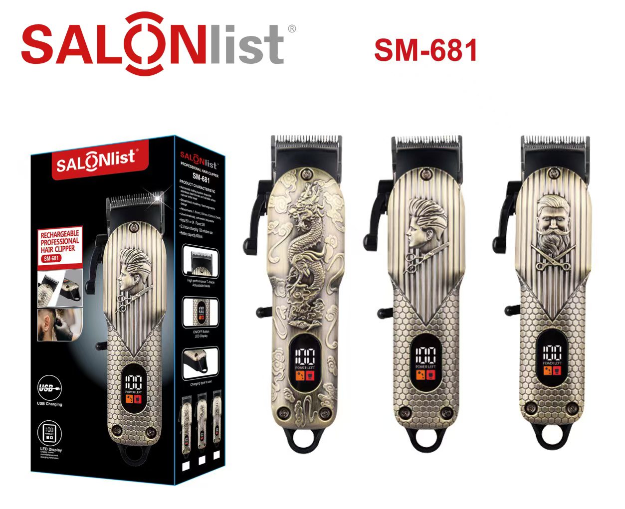 S008 LED display,USB charge,clipper/trimmer
