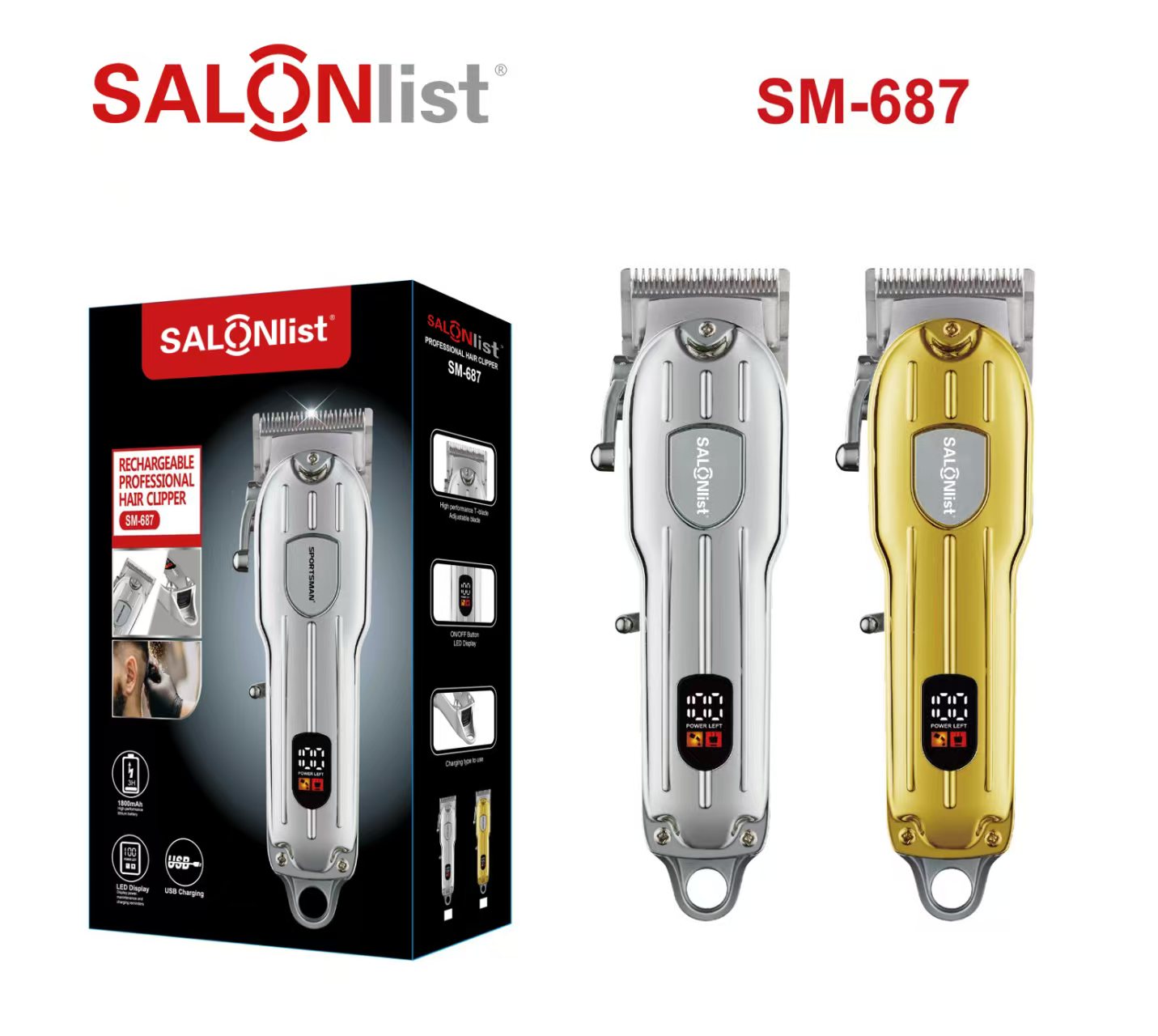 S012  LED display,USB charge,Clipper/Trimmer