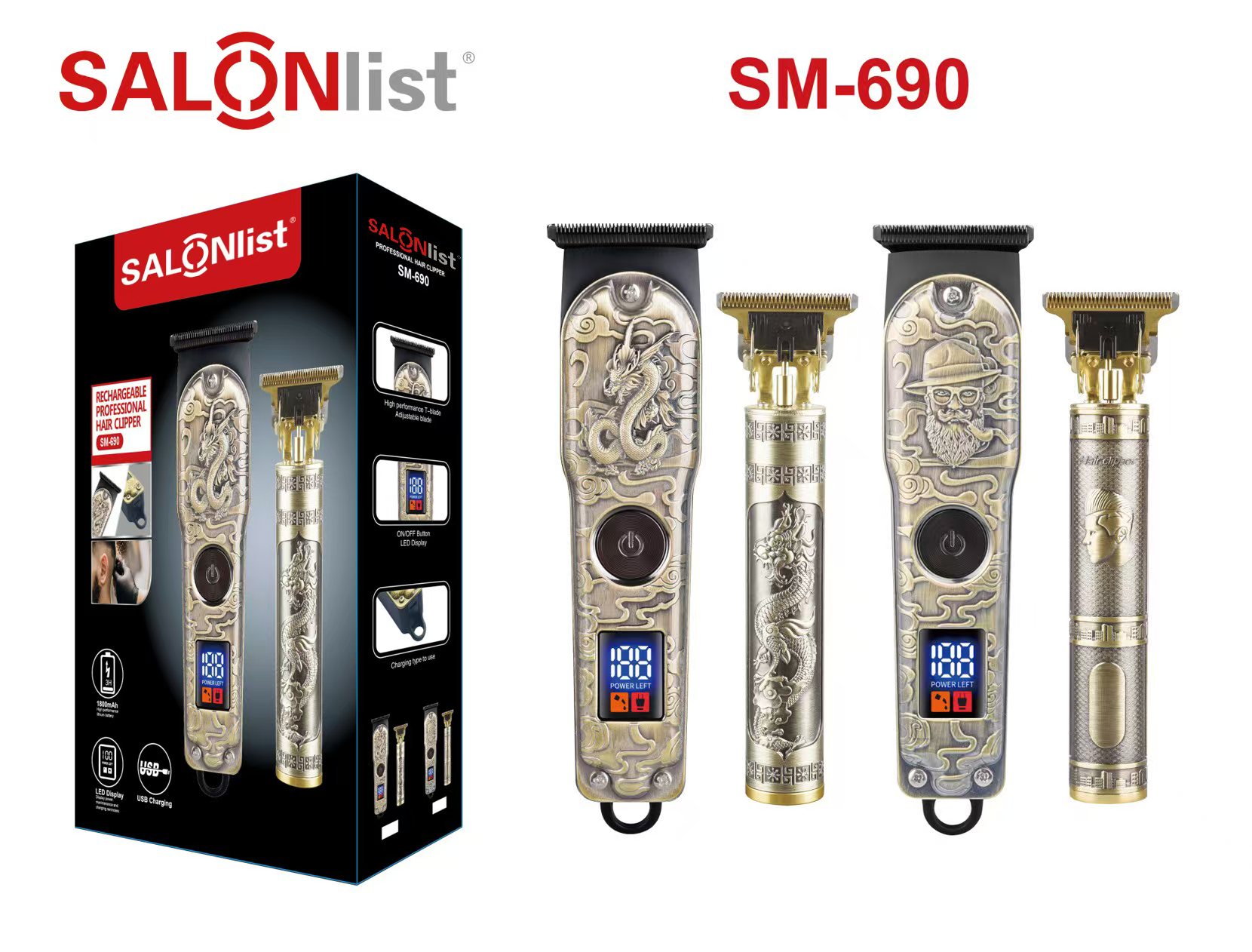 S014 LED display,USB charge,clipper/trimmer