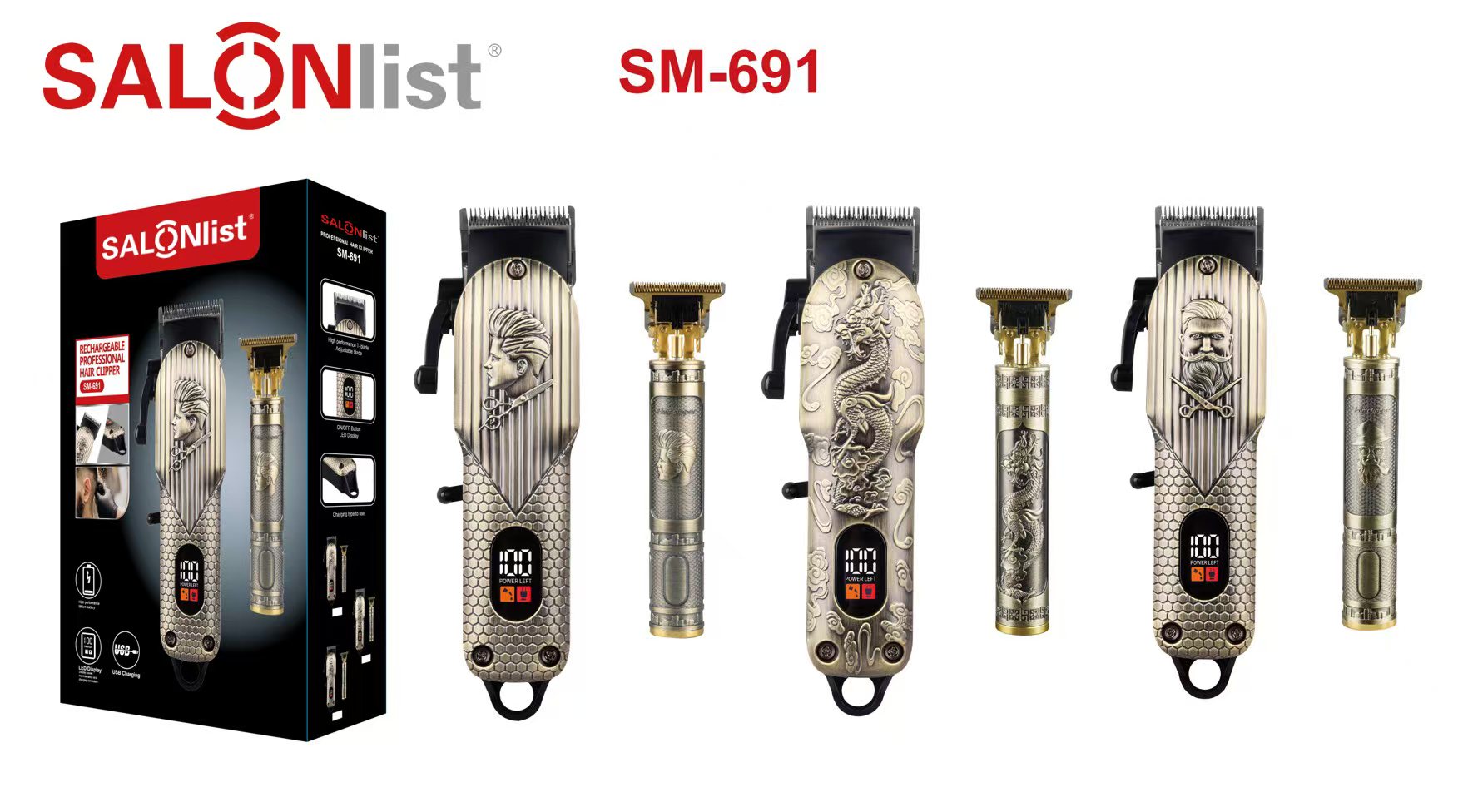 S015 LED display,USB charge,clipper/trimmer