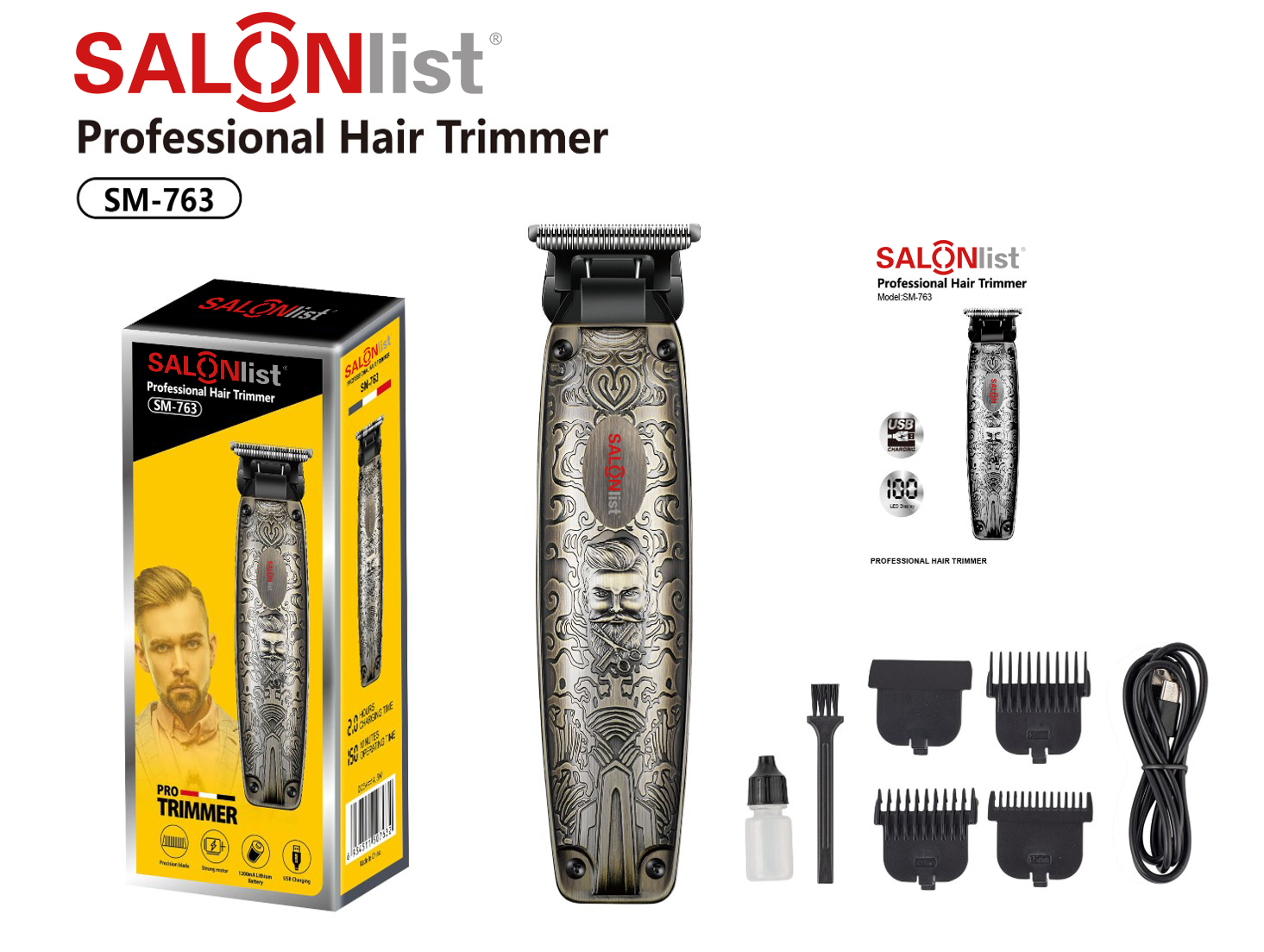 S044 LED display,USB charge,hair trimmer/clipper