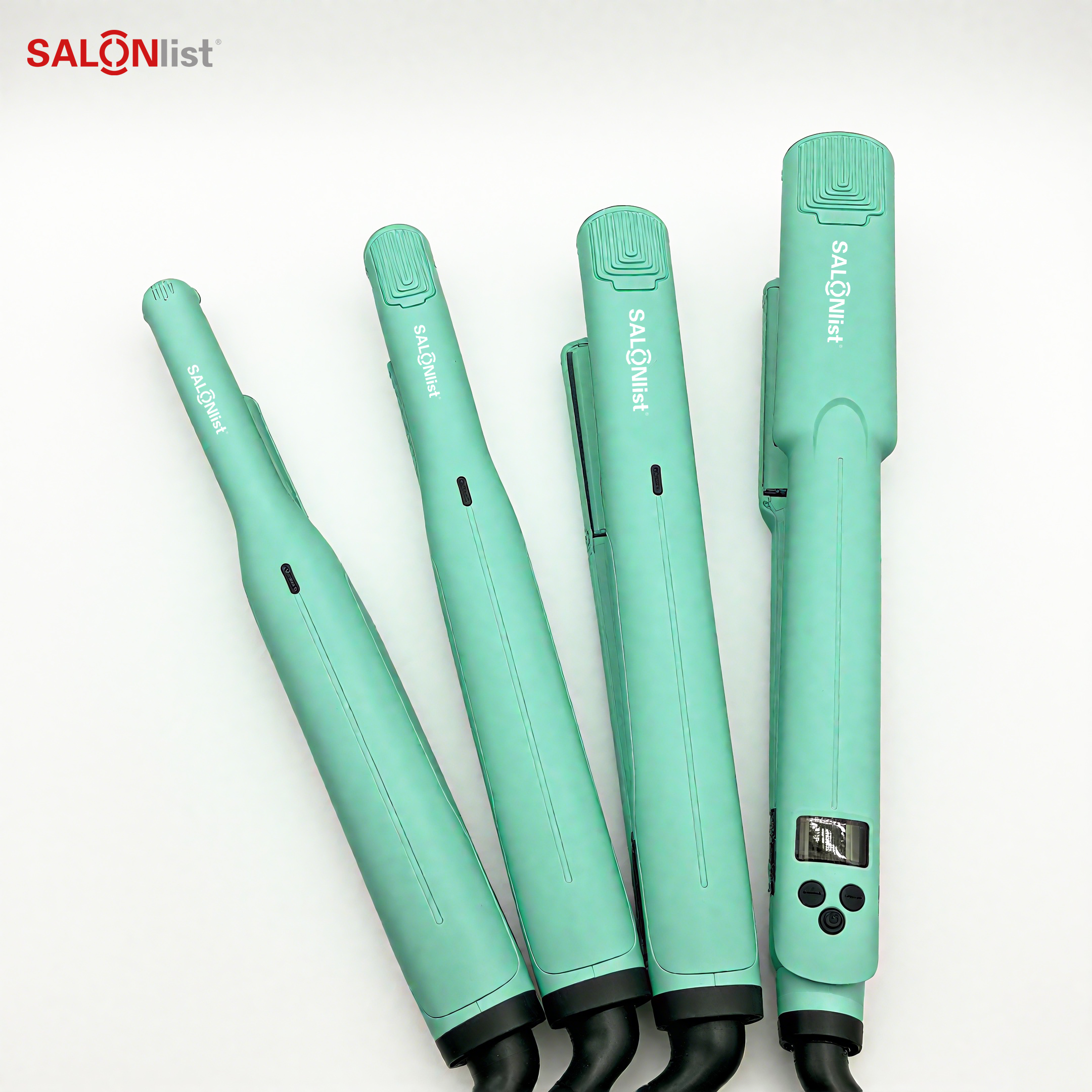 B038 Green hair straightener